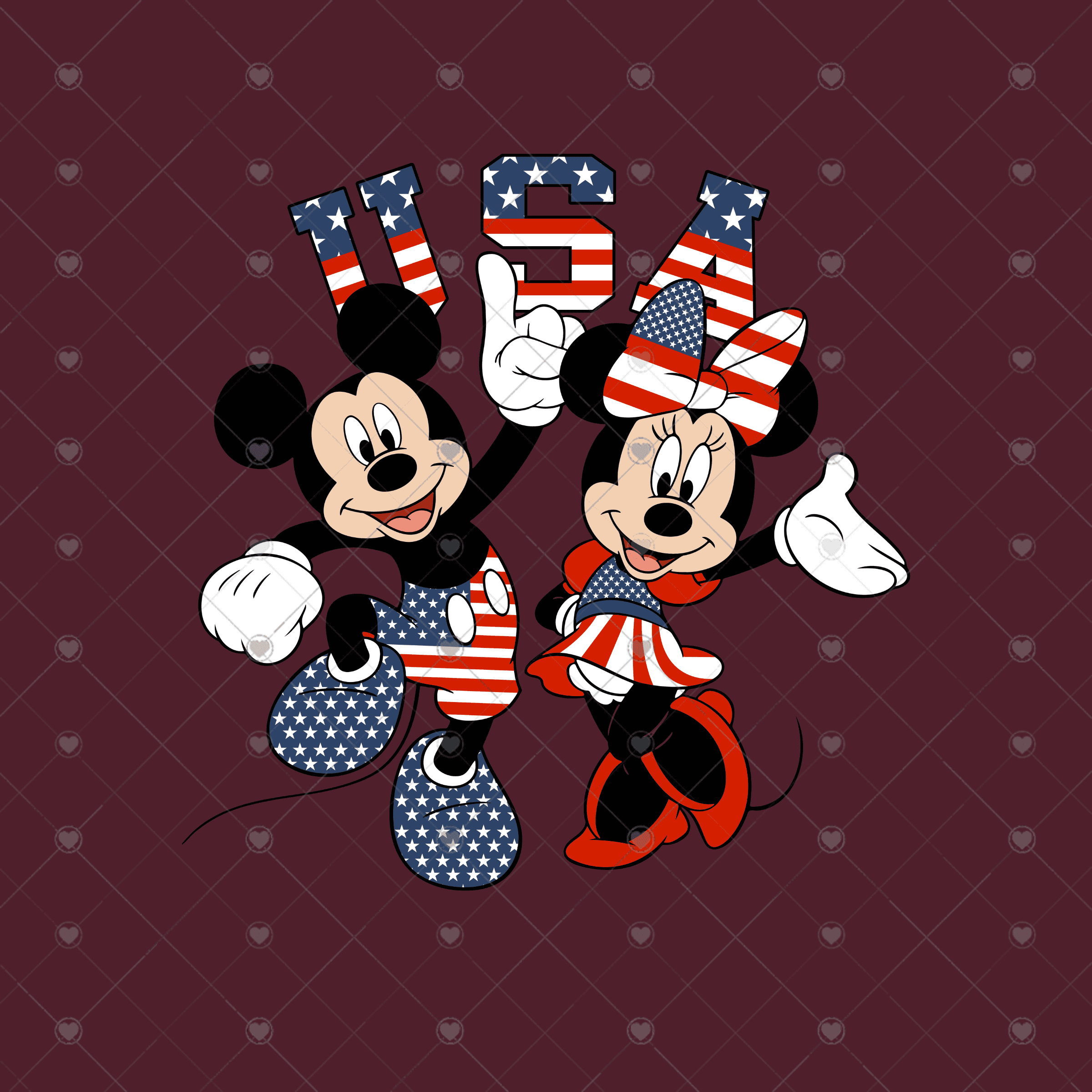 USA Flag Disney & Minnie