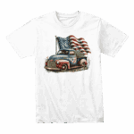 USA Flag and Vintage Truck