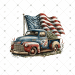 USA Flag and Vintage Truck